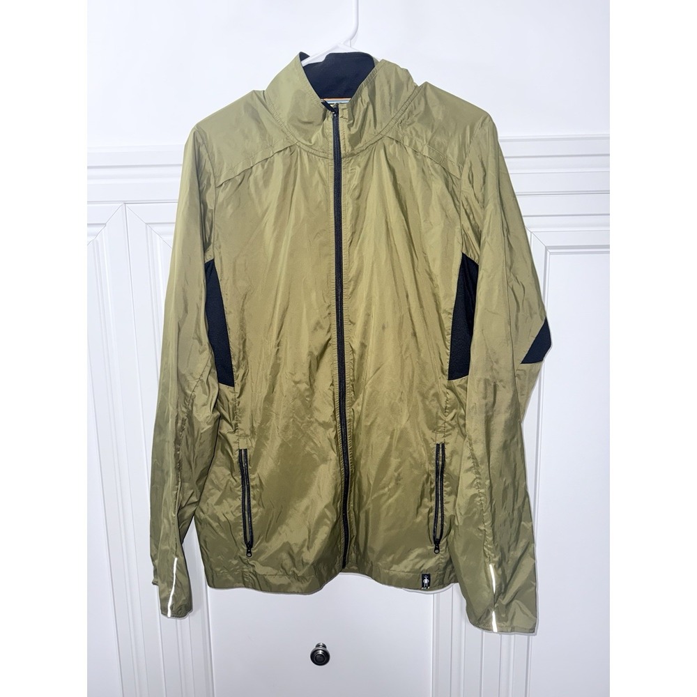 Smartwool Mens Ultralight Jacket Merino Wool Lined Running Travel Packable Green